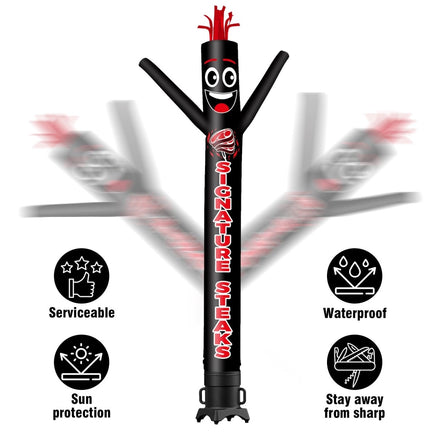 6FT Tall Signature Steaks Waving Inflatable Tube Man(Blower Not Included) - goodeny
