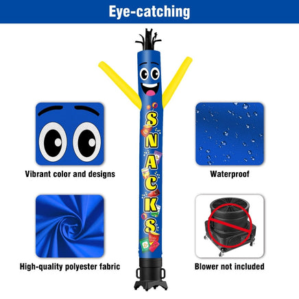 6FT Tall Snacks Waving Inflatable Tube Man(Blower Not Included) - goodeny