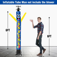 6FT Tall Snacks Waving Inflatable Tube Man(Blower Not Included) - goodeny