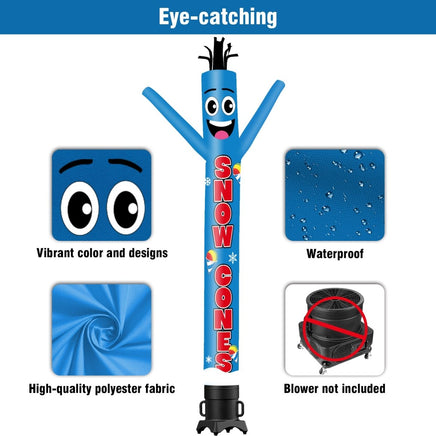 6FT Tall Snow Cones Waving Inflatable Tube Man(Blower Not Included) - goodeny