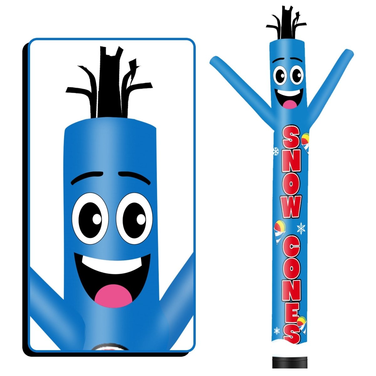6 10 15 20FT Tall Snow Cones Inflatable Tube Man-goodeny| goodeny