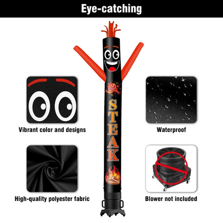 6FT Tall Steak Waving Inflatable Tube Man(Blower Not Included) - goodeny