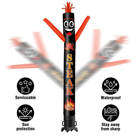 6FT Tall Steak Waving Inflatable Tube Man(Blower Not Included) - goodeny