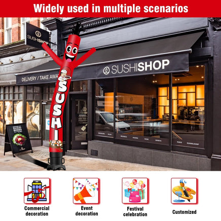 6FT Tall Sushi Waving Inflatable Tube Man(Blower Not Included) - goodeny