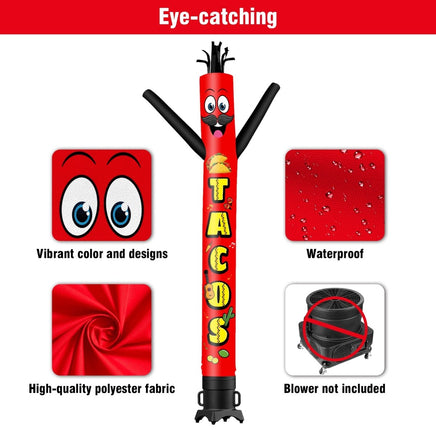 6FT Tall Tacos Waving Inflatable Tube Man(Blower Not Included) - goodeny