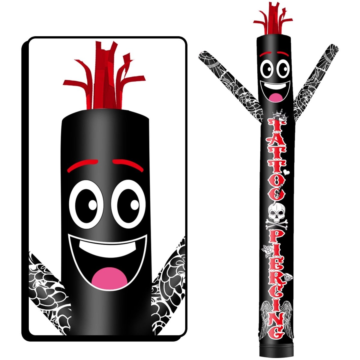 6 10 15 20FT Tall Tattoo Piercing Waving Inflatable Tube Man| goodeny