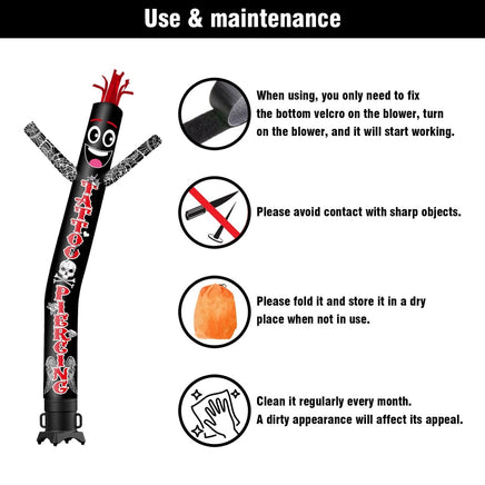 6FT Tall Tattoo Piercing Waving Inflatable Tube Man(Blower Not Included) - goodeny