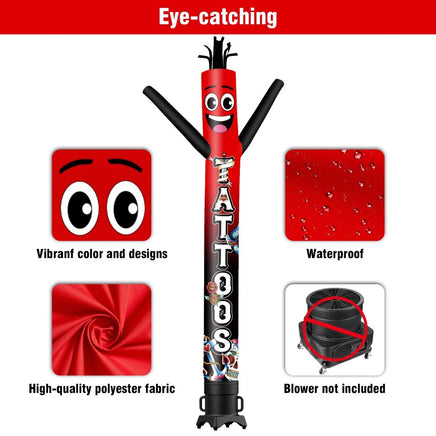 6FT Tall Tattoos 01 Waving Inflatable Tube Man(Blower Not Included) - goodeny