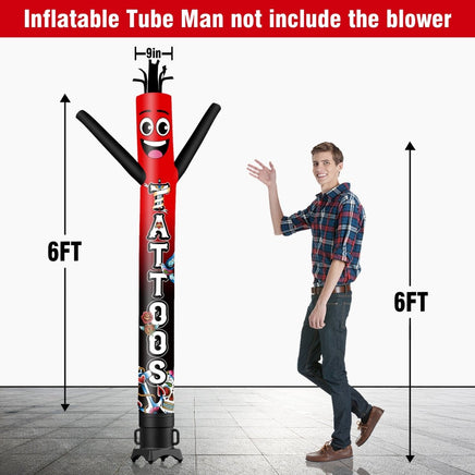 6FT Tall Tattoos 01 Waving Inflatable Tube Man(Blower Not Included) - goodeny