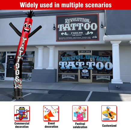 6FT Tall Tattoos 01 Waving Inflatable Tube Man(Blower Not Included) - goodeny