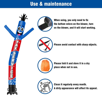 6FT Tall Tax Service Waving Inflatable Tube Man(Blower Not Included) - goodeny