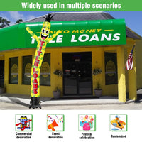 6FT Tall Title Loans Waving Inflatable Tube Man(Blower Not Included) - goodeny