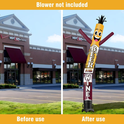 6FT Tall Wine And Beer Waving Inflatable Tube Man(Blower Not Included) - goodeny