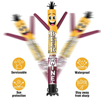 6FT Tall Wine And Beer Waving Inflatable Tube Man(Blower Not Included) - goodeny