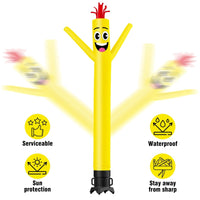6FT Tall Yellow Waving Inflatable Tube Man(Blower Not Included) - goodeny