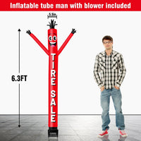 6FT Tire Sale Inflatable Tube Man with Blower (5.5'' Diameter) and Built - in LED - goodeny