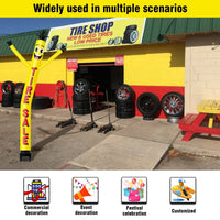 6FT Tire Sale Yellow Inflatable Tube Man with Blower (5.5'' Diameter) and Built - in LED - goodeny