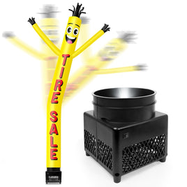6FT Tire Sale Yellow Inflatable Tube Man with Blower (5.5'' Diameter) and Built - in LED - goodeny