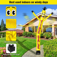 6FT Tire Sale Yellow Inflatable Tube Man with Blower (5.5'' Diameter) and Built - in LED - goodeny
