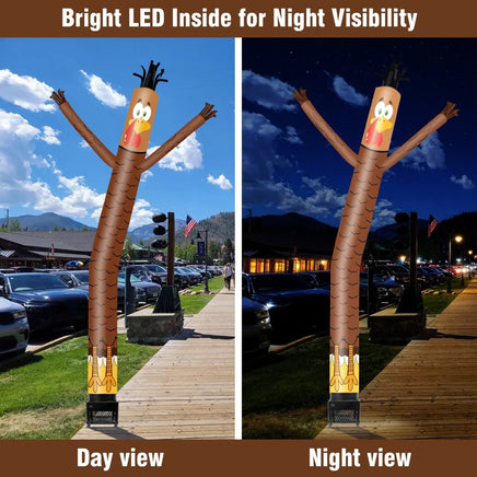 6FT Turkey Inflatable Tube Man with Blower (5.5'' Diameter) and Built - in LED - goodeny