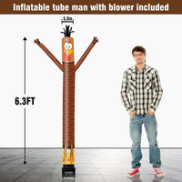 6FT Turkey Inflatable Tube Man with Blower (5.5'' Diameter) and Built - in LED - goodeny