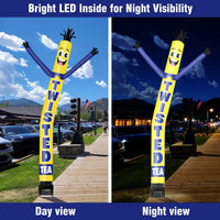 6FT Twisted Tea Inflatable Tube Man with Blower (5.5'' Diameter) and Built - in LED - goodeny