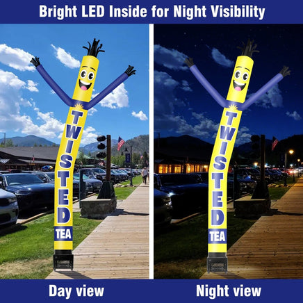 6FT Twisted Tea Inflatable Tube Man with Blower (5.5'' Diameter) and Built - in LED - goodeny