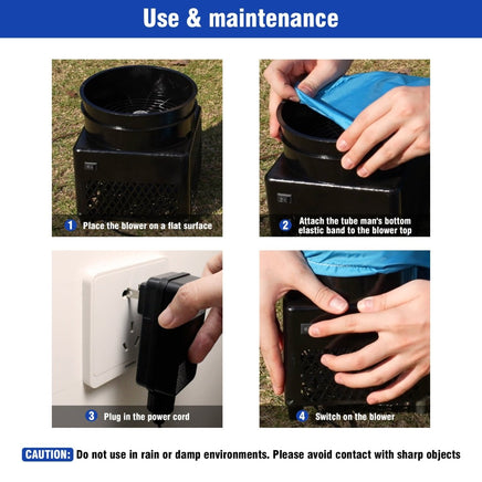 6FT Uncle Sam Inflatable Tube Man with Blower (5.5'' Diameter) and Built - in LED - goodeny