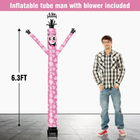 6FT Valentine’s Day Inflatable Tube Man with Blower (5.5'' Diameter) and Built - in LED - goodeny
