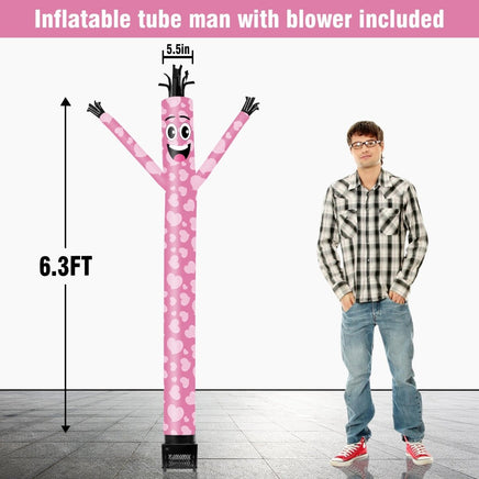 6FT Valentine’s Day Inflatable Tube Man with Blower (5.5'' Diameter) and Built - in LED - goodeny