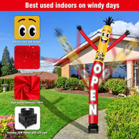 6FT We Are Open Inflatable Tube Man with Blower (5.5'' Diameter) and Built - in LED - goodeny