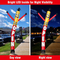 6FT We Are Open Inflatable Tube Man with Blower (5.5'' Diameter) and Built - in LED - goodeny