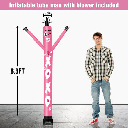 6FT XOXO Inflatable Tube Man with Blower (5.5'' Diameter) and Built - in LED - goodeny
