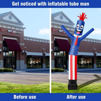 7FT Tall Inflatable Tube Man Sets with Weather-Resistant Blower -American Flag - goodeny