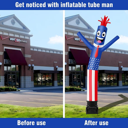 7FT Tall Inflatable Tube Man Sets with Weather-Resistant Blower -American Flag - goodeny
