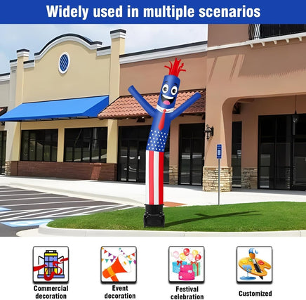 7FT Tall Inflatable Tube Man Sets with Weather-Resistant Blower -American Flag - goodeny