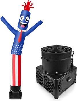 7FT Tall Inflatable Tube Man Sets with Weather-Resistant Blower -American Flag - goodeny