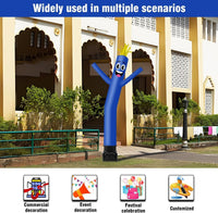 7FT Tall Inflatable Tube Man Sets with Weather-Resistant Blower -Blue - goodeny