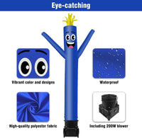 7FT Tall Inflatable Tube Man Sets with Weather-Resistant Blower -Blue - goodeny