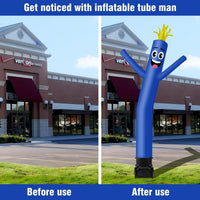 7FT Tall Inflatable Tube Man Sets with Weather-Resistant Blower -Blue - goodeny