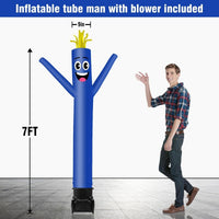 7FT Tall Inflatable Tube Man Sets with Weather-Resistant Blower -Blue - goodeny