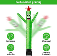 7FT Tall Inflatable Tube Man Sets with Weather-Resistant Blower -Cactus - goodeny