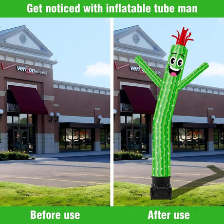 7FT Tall Inflatable Tube Man Sets with Weather-Resistant Blower -Cactus - goodeny