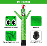7FT Tall Inflatable Tube Man Sets with Weather-Resistant Blower -Cactus - goodeny