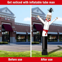 7FT Tall Inflatable Tube Man Sets with Weather-Resistant Blower -Chef - goodeny