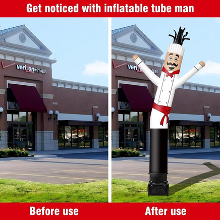7FT Tall Inflatable Tube Man Sets with Weather-Resistant Blower -Chef - goodeny