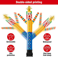 7FT Tall Inflatable Tube Man Sets with Weather-Resistant Blower -Clown - goodeny
