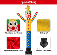 7FT Tall Inflatable Tube Man Sets with Weather-Resistant Blower -Clown - goodeny