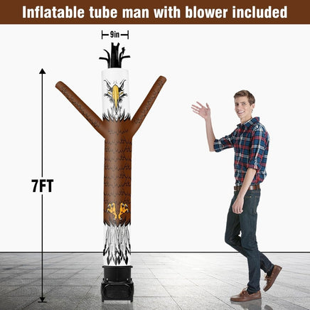 7FT Tall Inflatable Tube Man Sets with Weather-Resistant Blower -Eagle - goodeny