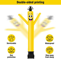 7FT Tall Inflatable Tube Man Sets with Weather-Resistant Blower -Gold - goodeny